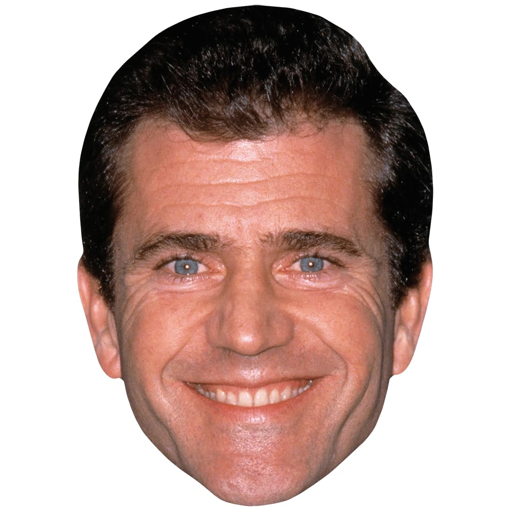 Celebrity Cutouts Lifelike Mel Gibson (Smile) Celebrity Mask, Flat Card Face, Fancy Dress Mask
