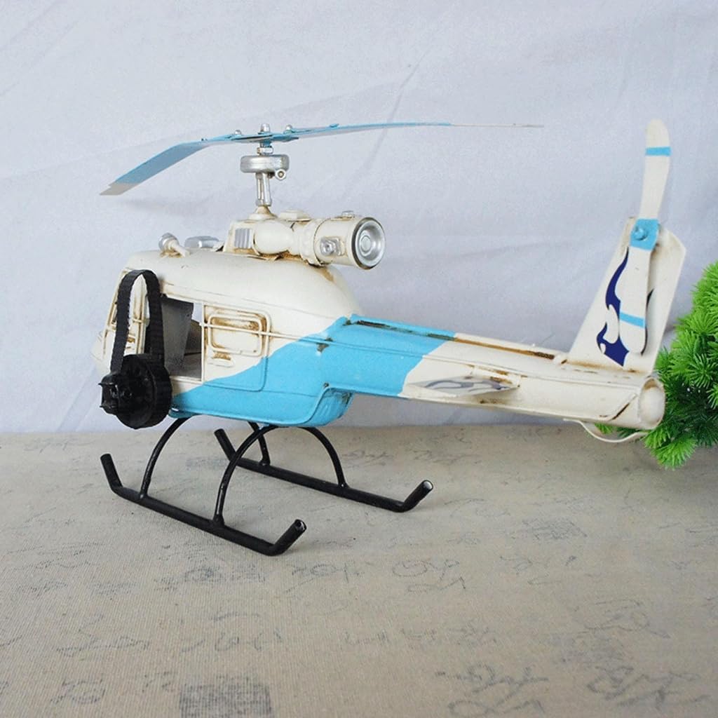 Metal Helicopter Model for Kids Home Decor Ornament Desktop Decorations