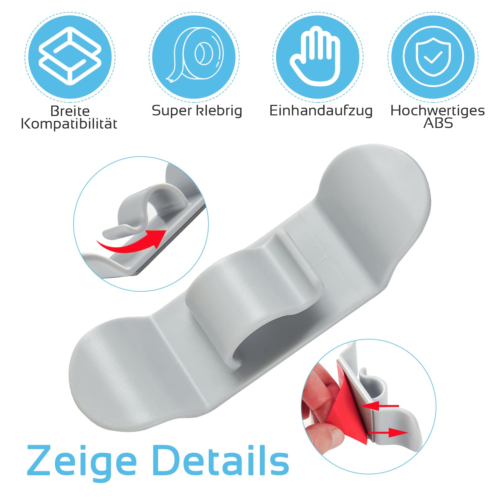 Wemk Kabelhalter Kabelclips, 5 Stück Kabel Organizer - Mit Starker