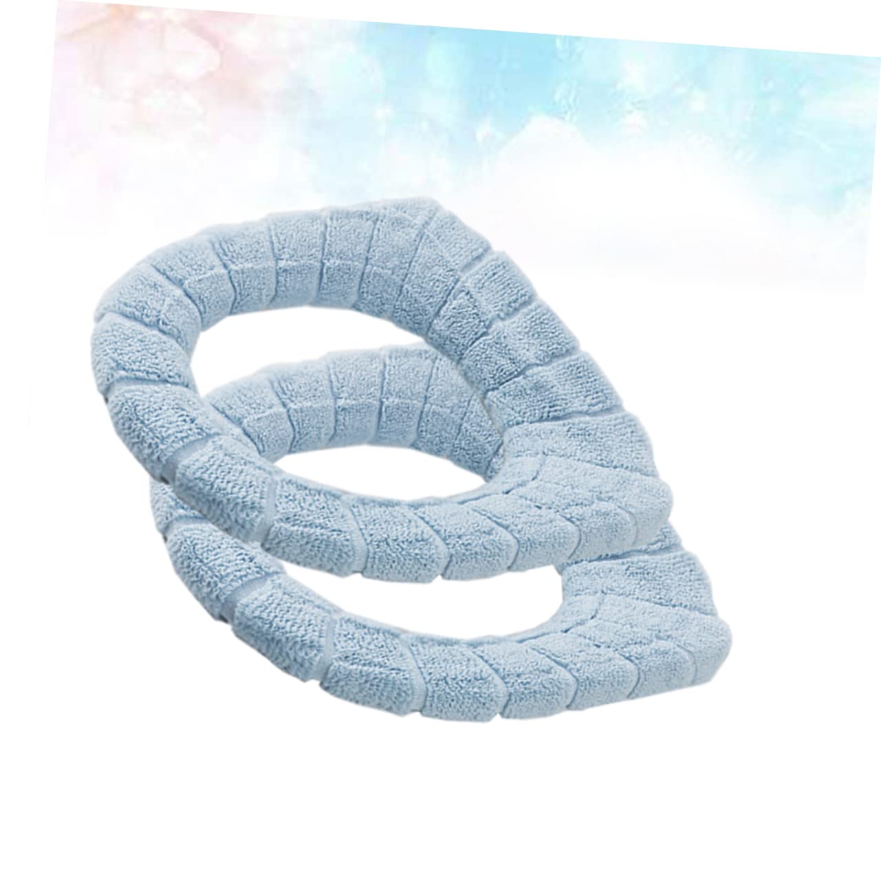 OKUMEYR Washable Round Toilet Seat Covers Acrylic Fiber Warm Soft Stretchable Padding