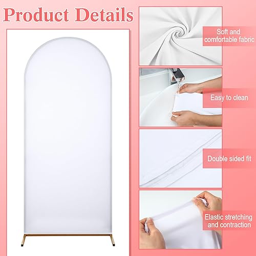 Miniatura 3 de Peryiter Cubierta de telón de fondo para arco, cubierta de arco de elastano, cubierta de arco de boda, cubierta de arco de boda, cubierta de telón