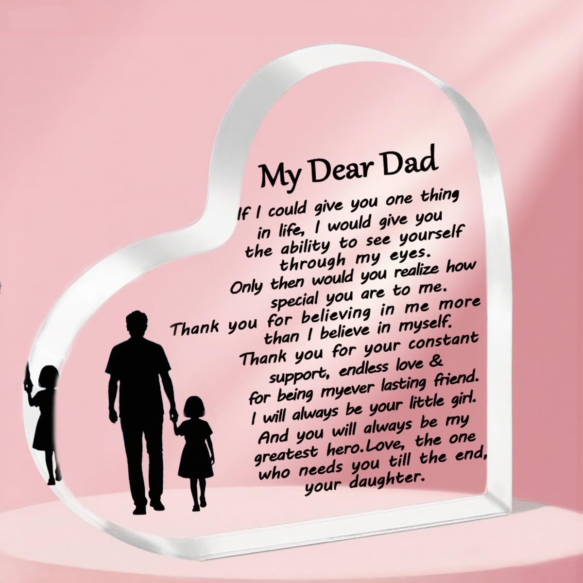 ToVii Dad Gifts from Daughter Dad Birthday Gifts,To My Dad Acrylic Plaque Dad Christmas Fathers Day Gift Best Dad Present
