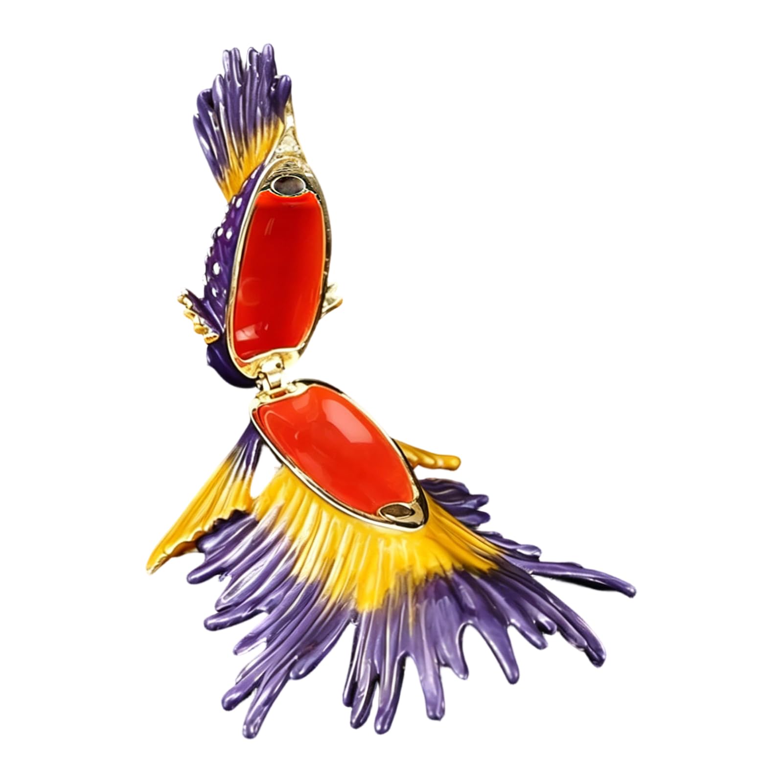 Sbshiouu Sophisticated Display Case for Crystal Beads Pearls Collections Siamese Fighting Fish Shape Trinket Holder Handcrafted Earring Planner
