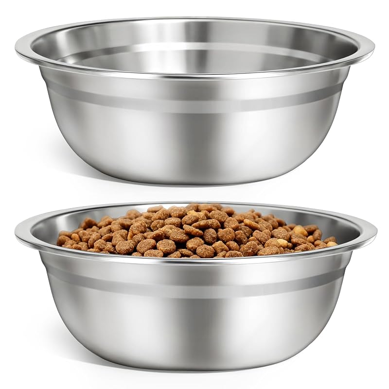 Tigelas para Cães em Aço Inoxidável URPOWER para Suporte Elevado, Pacote com 2