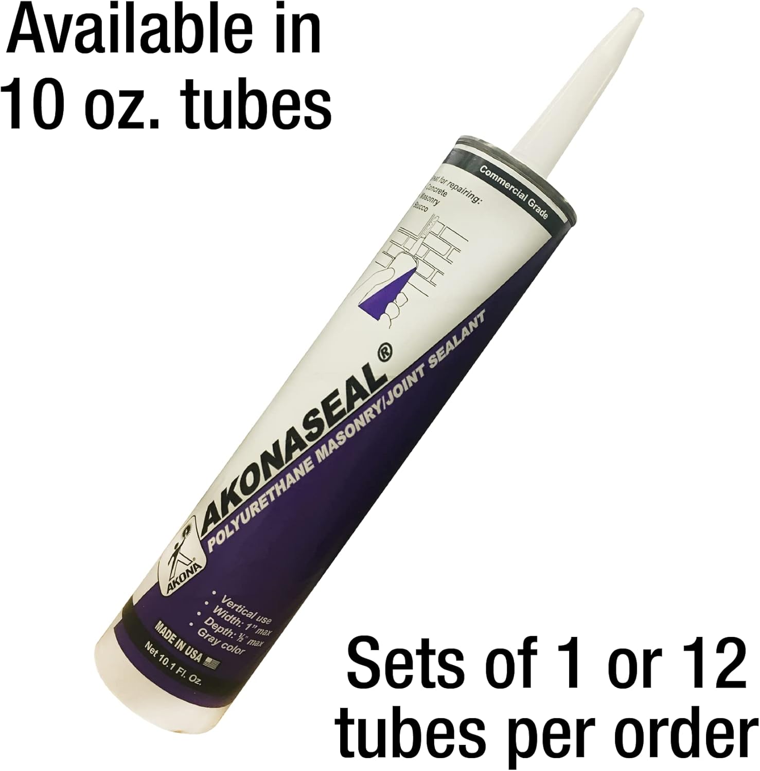 Akonaseal Masonry Joint Sealant (10 Ounce, 1) - Seal Joints in Block, Stucco, & More