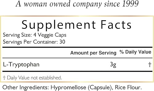 Miniatura 5 de Cocó March N.M.D L-triptófano Sleep Aid 500 mg, sin gluten, vegano, sin OMG, sin lácteos, apto para dieta cetogénica, sin soja, 30 porciones
