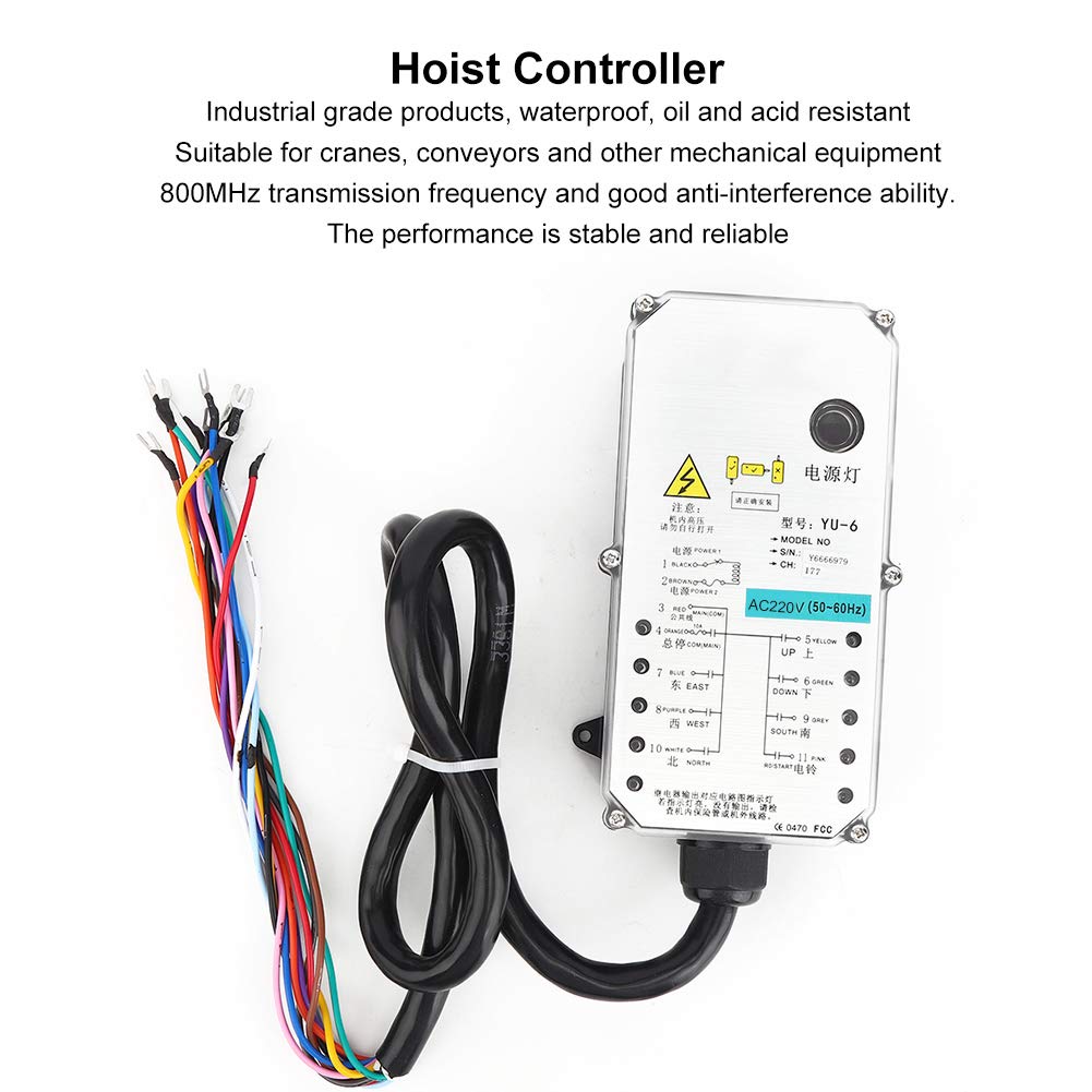 Controlador de polipasto Control Remoto de grúa Grado Industrial Hermético Anticaída Transmisión de 800 MHz para transportador de grúa Equipo de minería de carbón Bomba de (CA 220 V.)