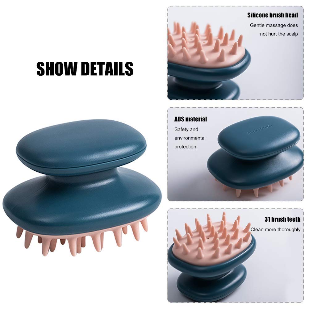 NILKANTH Premium Scalp Care & Shampoo Massager Brush – Ergonomic Silicone Hair & Scalp Stimulator (Blue) 4