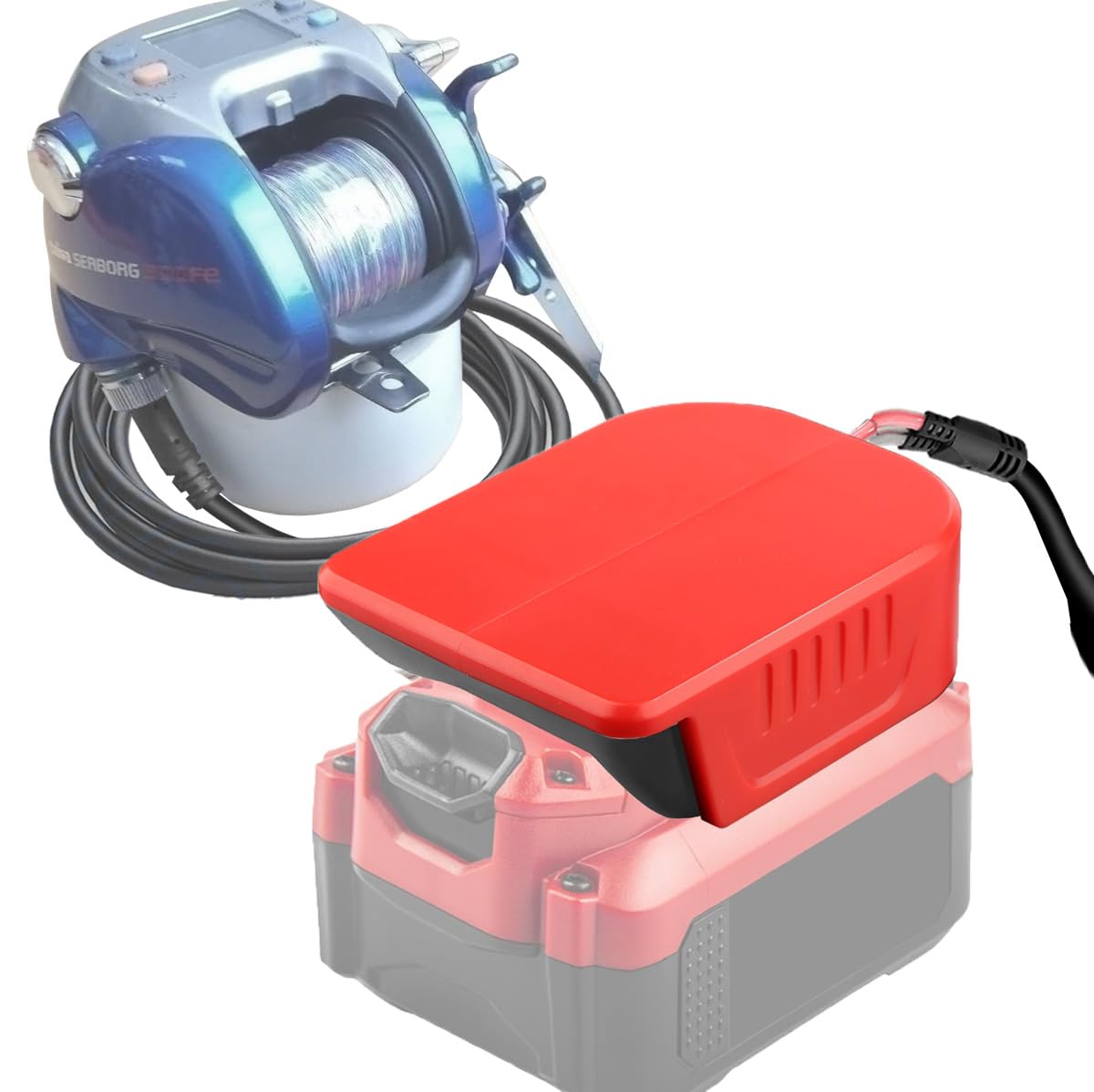 Fishing Batterty Adapter Compatible with Daiwa/for Shimano Daiwa Tanacom 1000 Leobritz 500 for Shimano BeastMaster 9000 14.4V Series Electric Fishing Reel