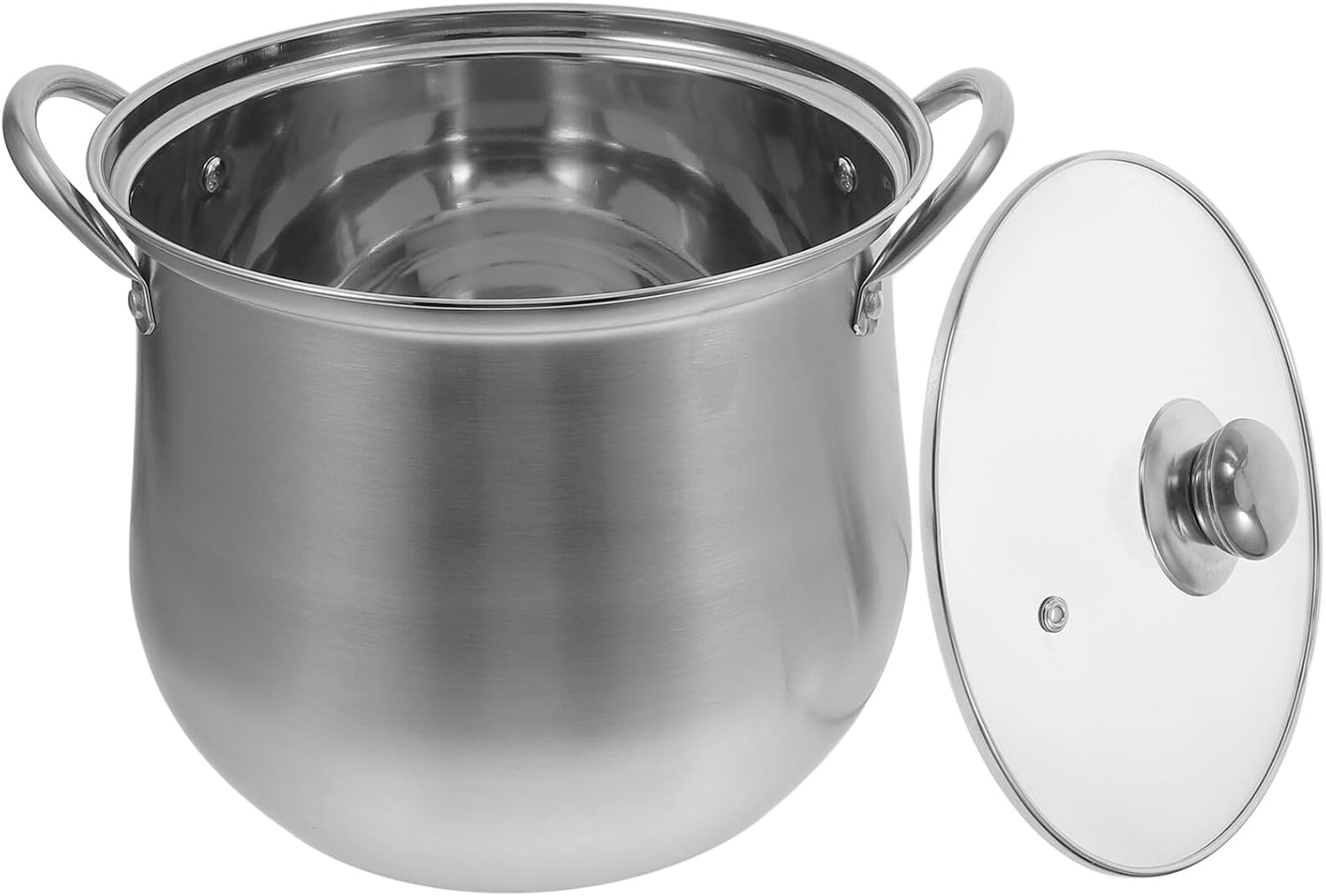 LIFKOME Stainless Steel Stockpot 22cm High-waist Stew Pot Large Capacity Cooking Pot for Home Kitchen Soup and Ramen Cooking