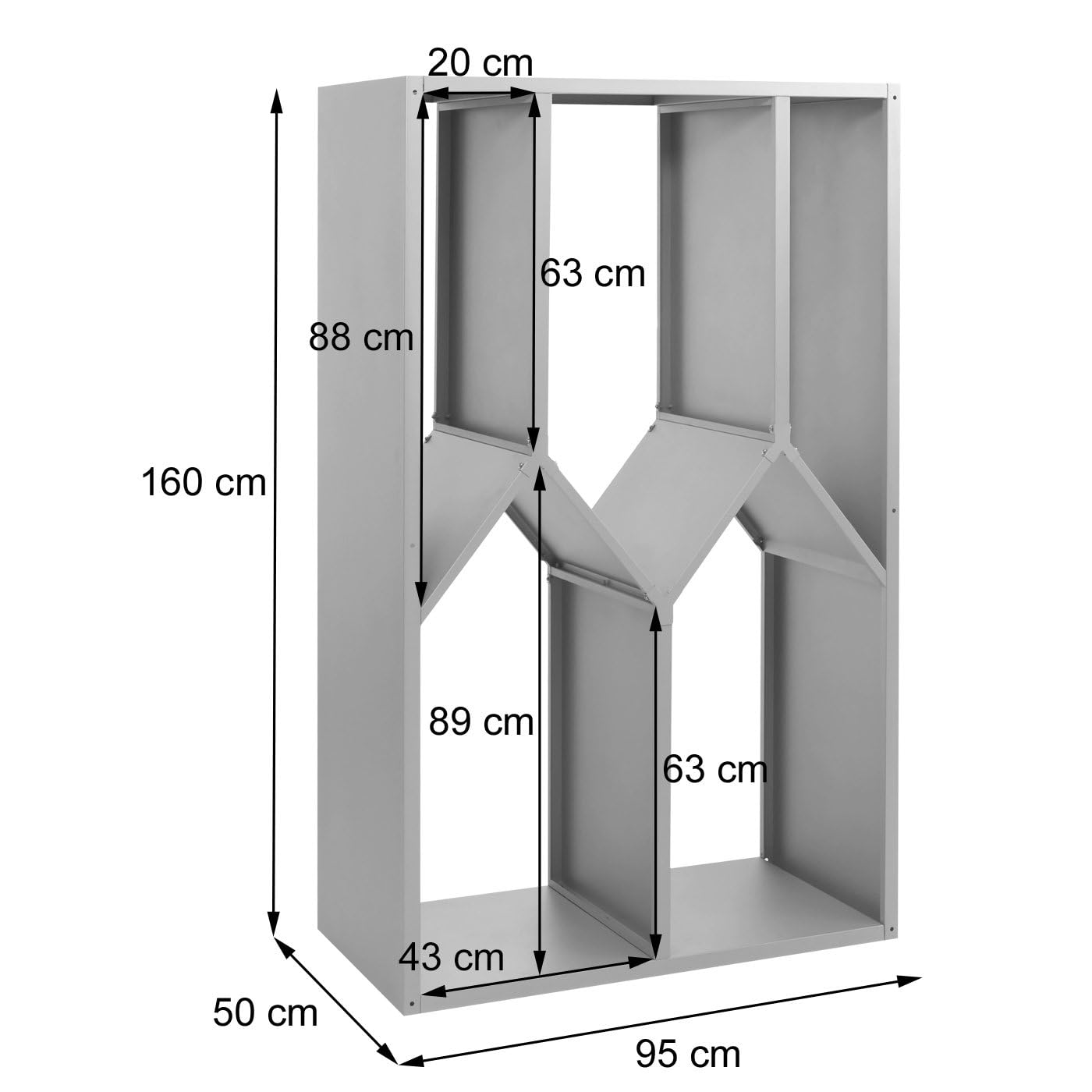 Legnaia HWC-P76, scaffale per legna da camino/da ardere deposito riparo outdoor esterno Metallo 160x95x50cm - verde
