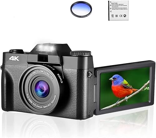 Câmera fotográfica digital de 48 MP para fotografia Filmadora Selfile com tela flip de 3 