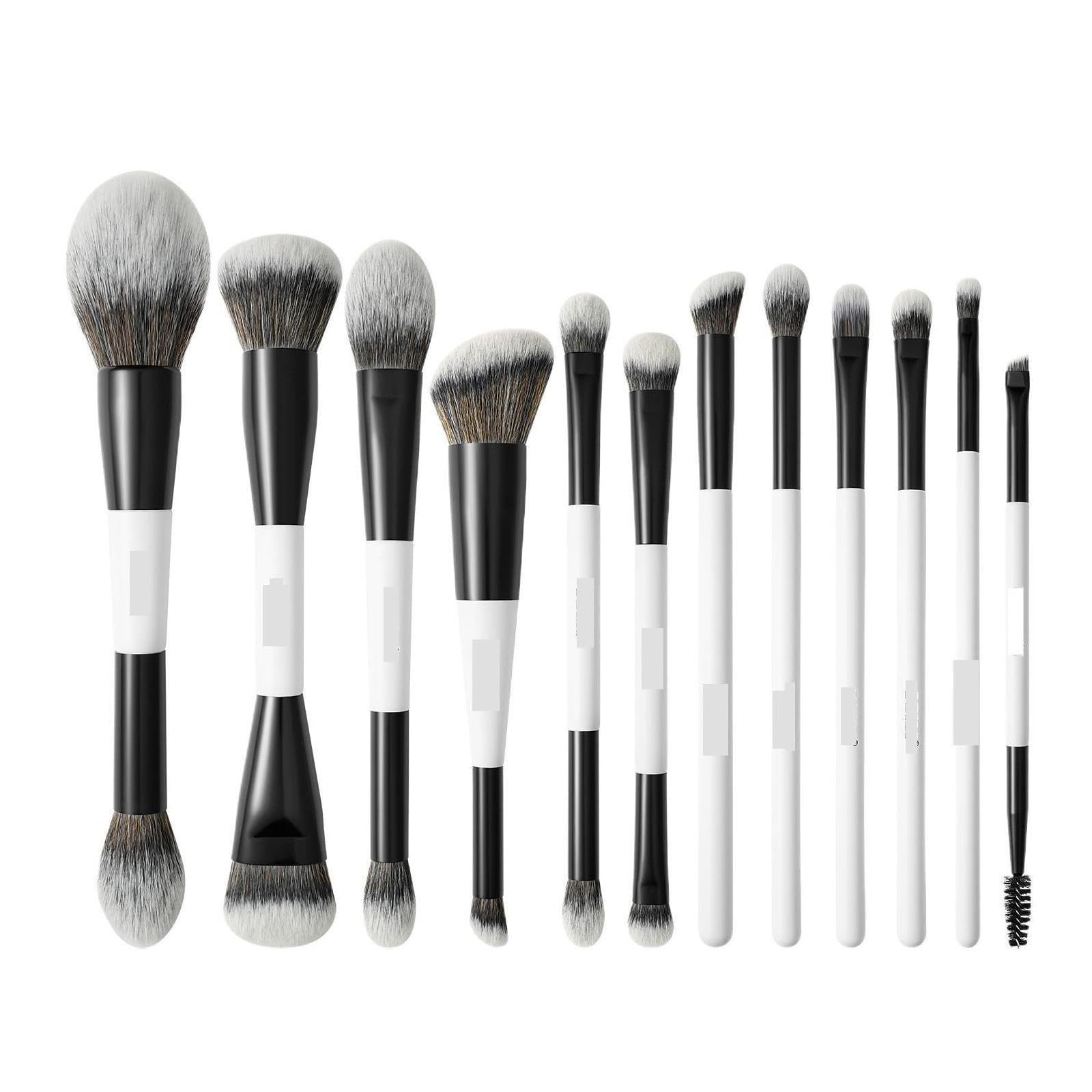 12 pinceaux de maquillage à double extrémité.