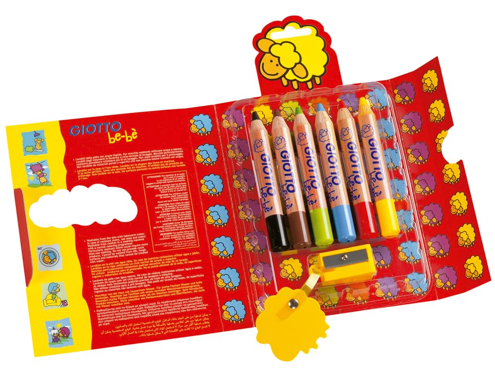 GIOTTO be-bè F469600 Jumbo Colouring Pencils, Pack of 6 (Pack of 1)