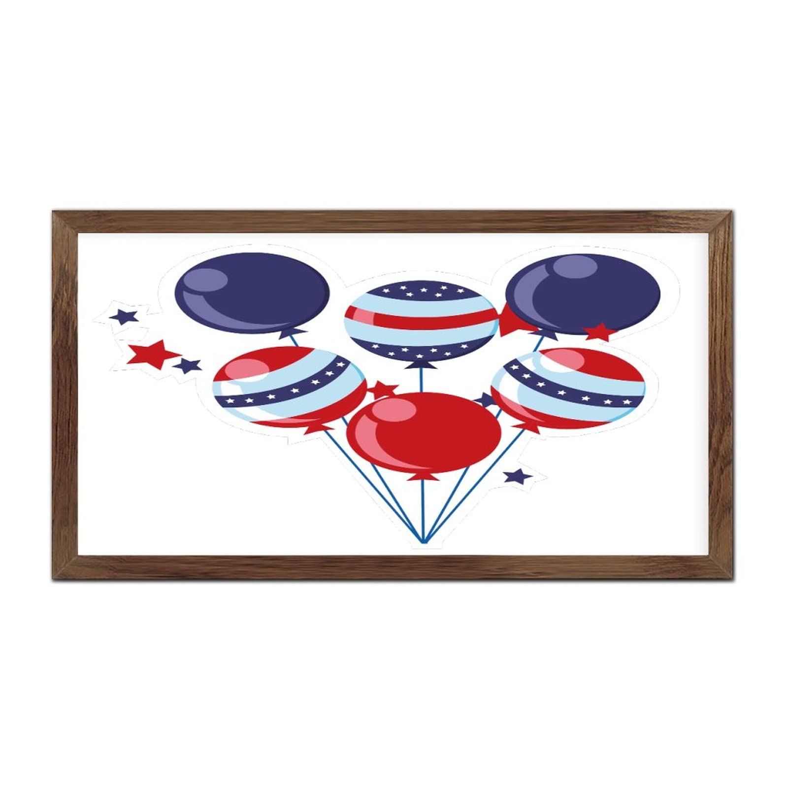 Panneau God Bless America rustique avec cadre en bois pour fenêtre 30x55 cm