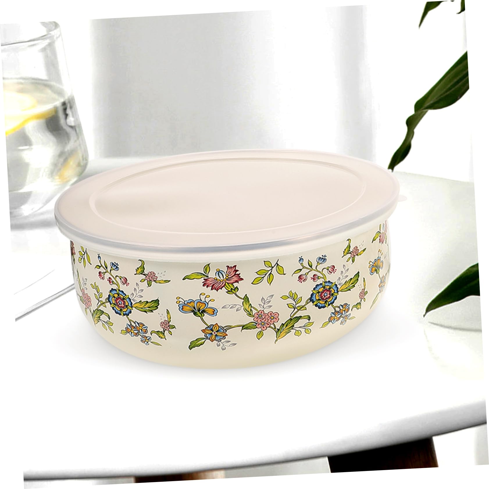 Emaille Schüssel Set 5Er Mit Deckel – Stapelbare Rührschüsseln Für Küche Und Kühlschrank Frischhaltende Aufbewahrungsschalen Für Salat Obst Und Lebensmittel 3.94X3.94X1.97In