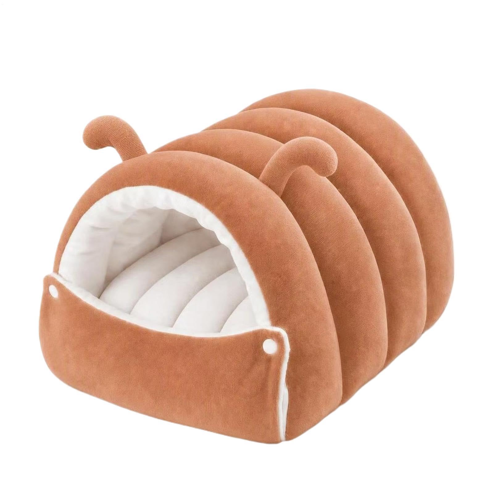 Katzenbett Haus, Raupenförmiges Halbgeschlossenes Warmes Abnehmbares Kissen | Hundehöhle Bett, Für Outdoor Winter Reisen Auto Camping Schreibtisch Couch Zimmer Unterstand Büro Fußboden