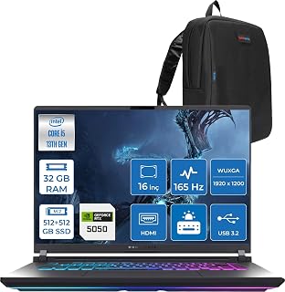 Asus Rog Strix G16 G615JH-RV053 Intel Core I5-13450HX 32GB 512GB SSD+512GB 8GB/RTX5050 Gddr7 115W 16" Wuxga 165Hz 3ms IPS Freedos Gaming Laptop WRX053F10+ZETTAÇANTA