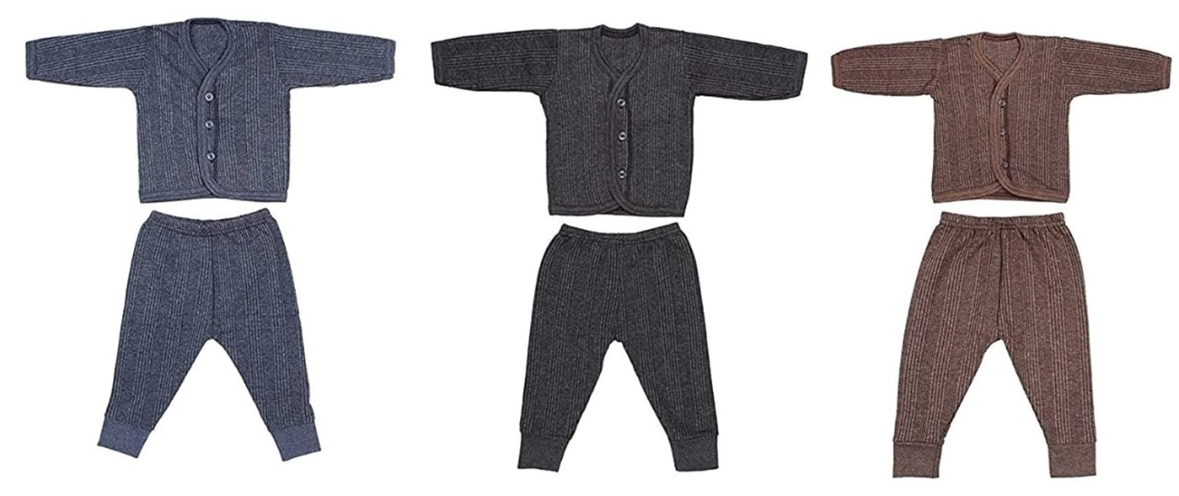 JBI OSWALBaby Thermal Top and Pyjama Set - Round Neck, Full Sleeves, Winter Wear Suit for Infants, Girls, Boys Pack of 3_KC_CHKID113