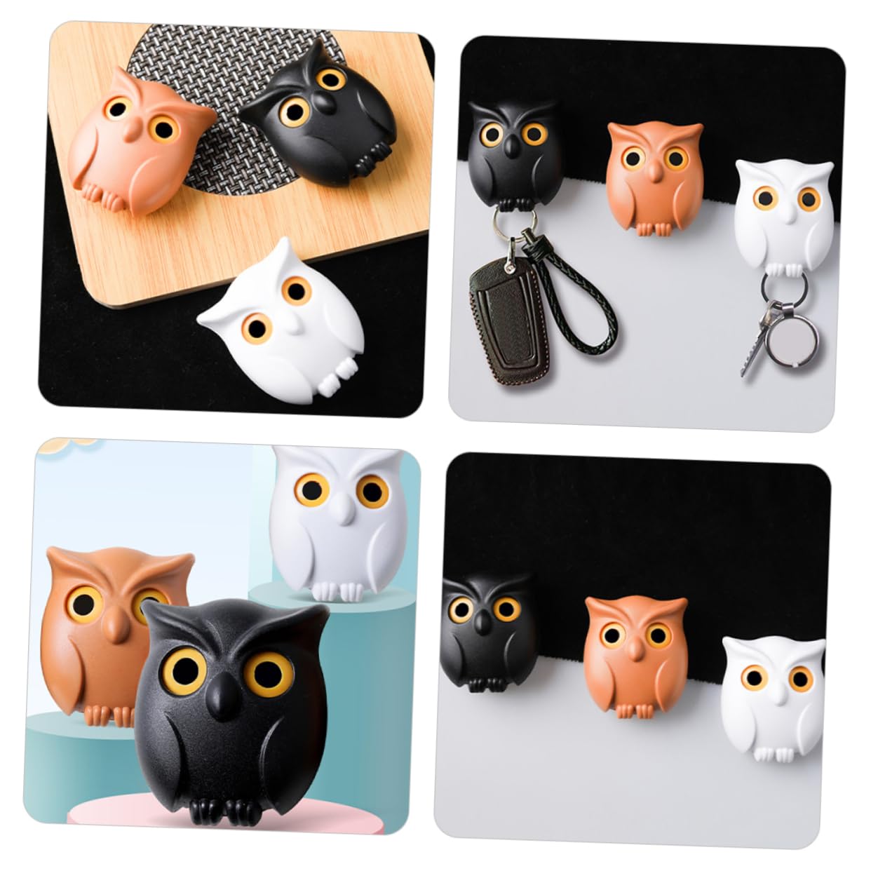 OUNONA 2 Set Ganci Per Chiavi Adesivi Forma Appendini Decorativi Per Ingressi E Cucine Facili Da Installare Trapano Pratici E Resistente 3 Pezzi*2