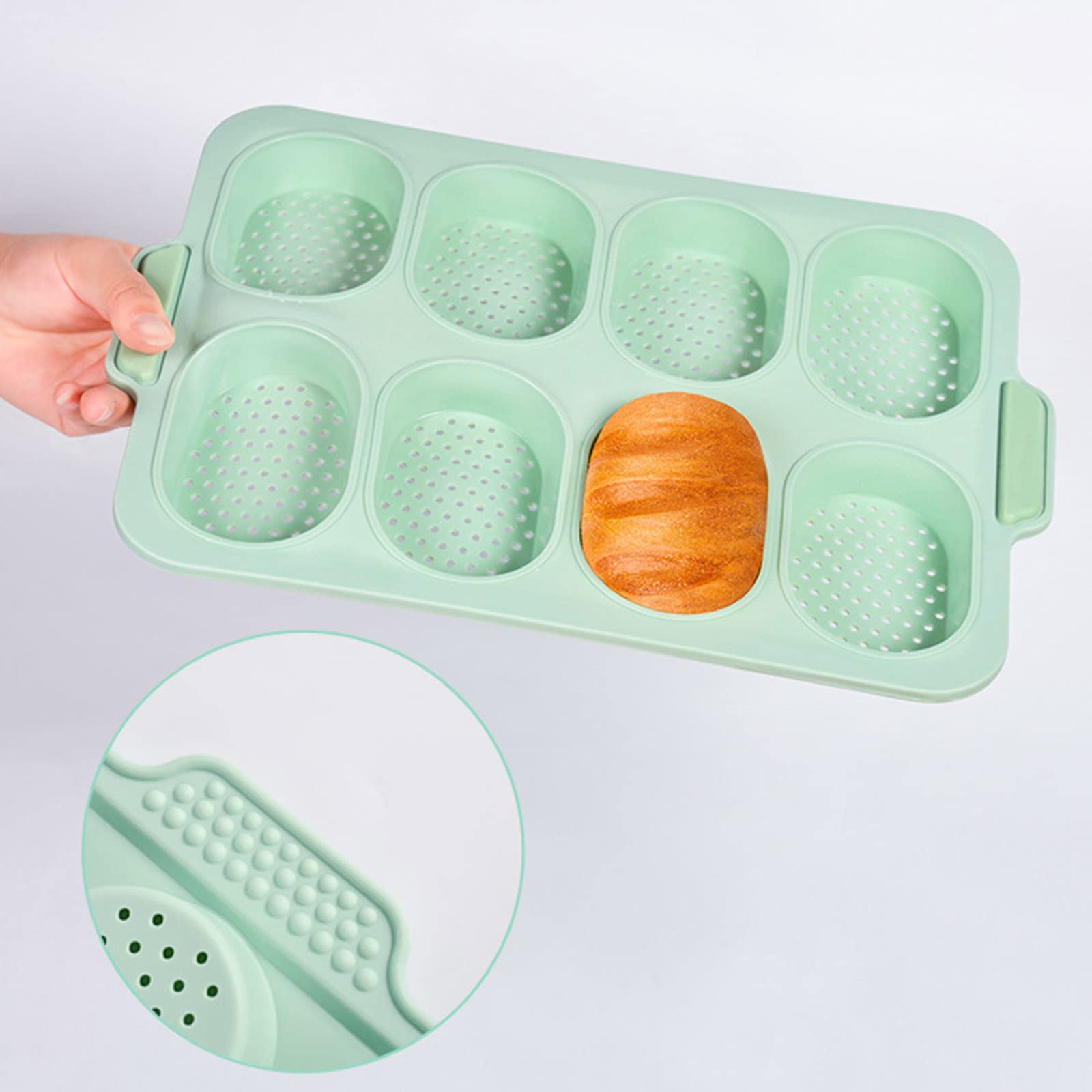 Moldes perforados de silicona con 8 cavidades, antiadherentes, accesorios de cocina para hornear