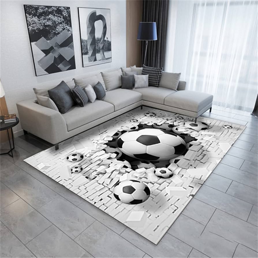 Cool Large 3D Printed Gaming Carpet Rugs For Boys Bedroom, Home Decor Kids Game Room Gamer Area Rugs, Non-Slip Gamepad Carpet For Teen Men Living Room Sofa Playroom Hard Wood Floor