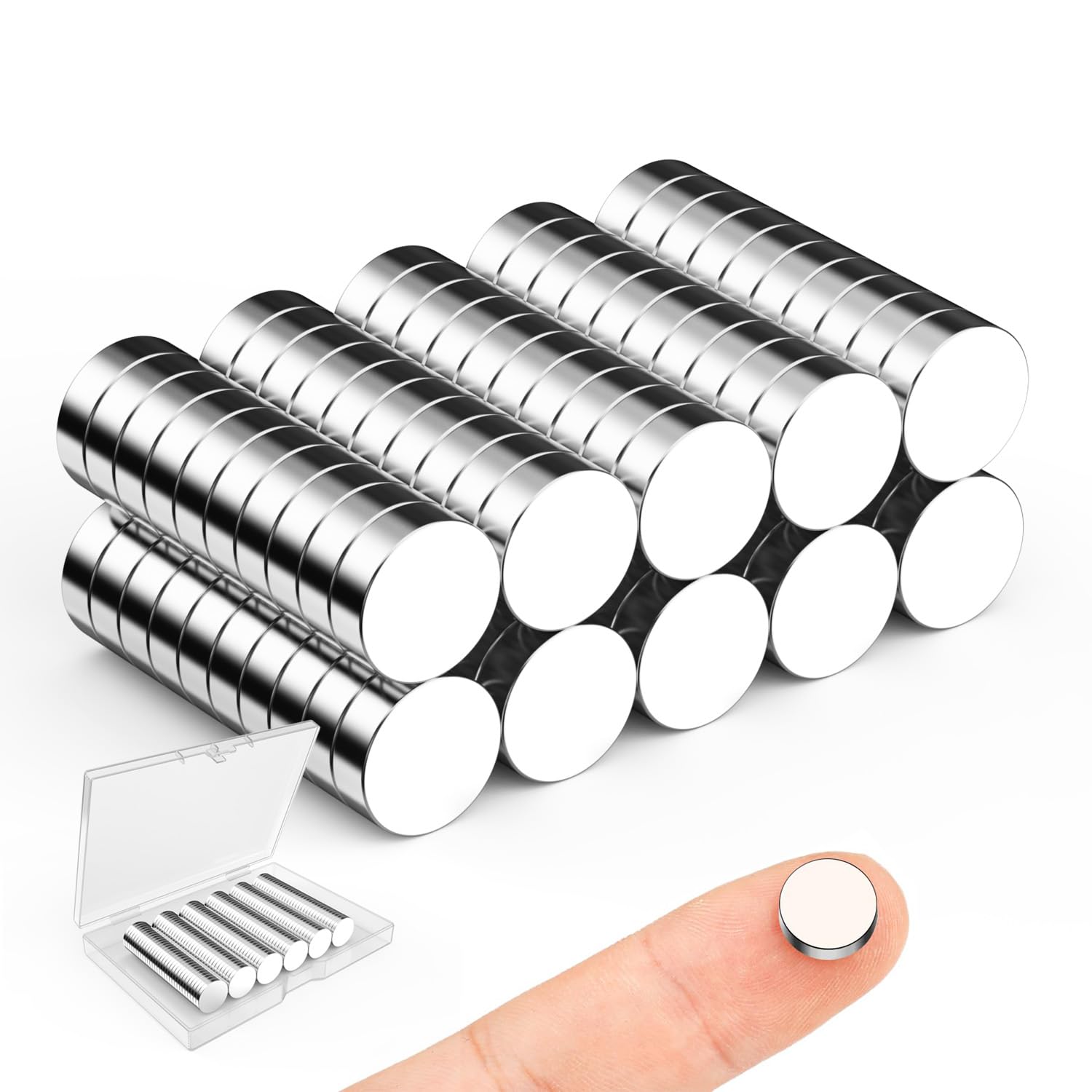 Small Magnets for Crafts, 10x3 mm Round Magnets 100 Pack
