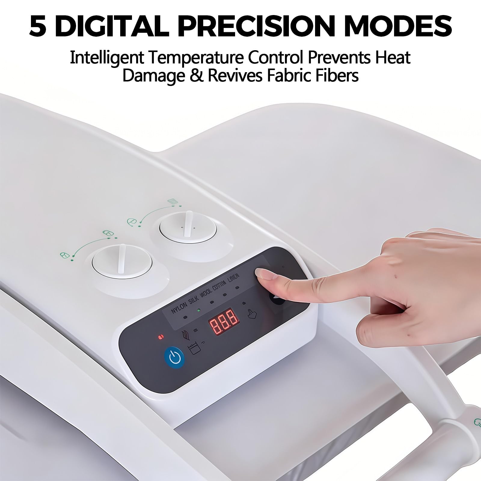 BANGBANGJI 1600W Presse à Repasser à Vapeur Intelligente, Grande Presse 26" avec 5 Réglages Tissu & Fonction Vapeur, 110 lbs De Pression, Arrêt Auto, pour Maison & Bureau
