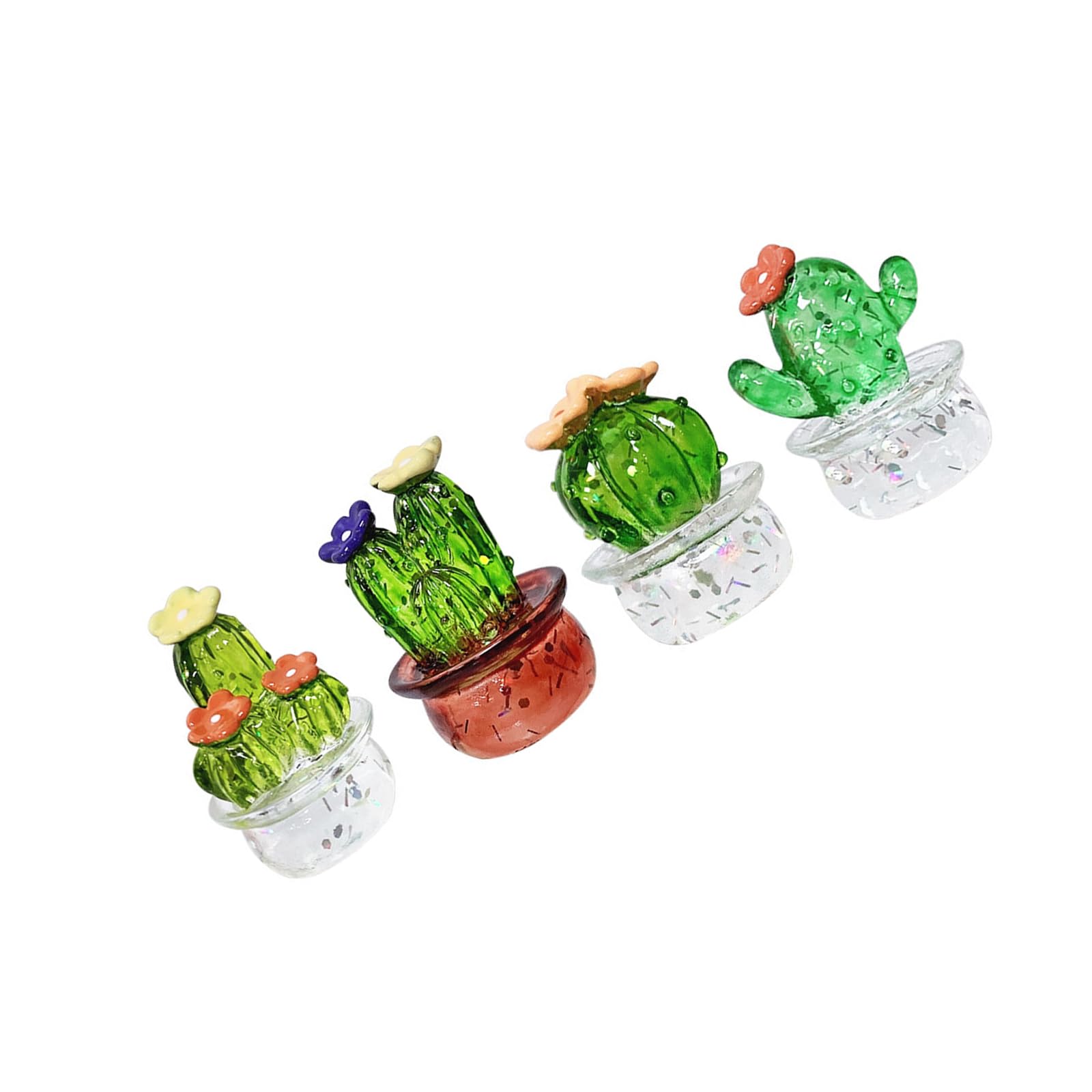 Msioytog Resin Miniature Cactus Statues Minis Cactus Figurines Simulation Plant Decorations Car Interior Dashboard Ornament Gift Dashboard Ornaments Car Decorations