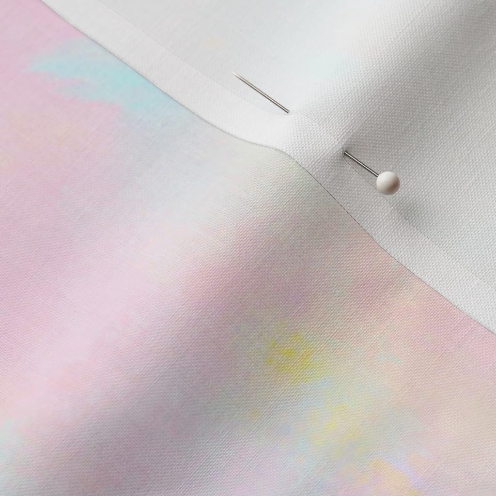 Spoonflower Fabric - Pastel Cloud Tie Dye Rainbow Turquoise Kids Easter Printed on Petal Signature Cotton Fabric by The Yard - Sewing Quilting Apparel Crafts Decor