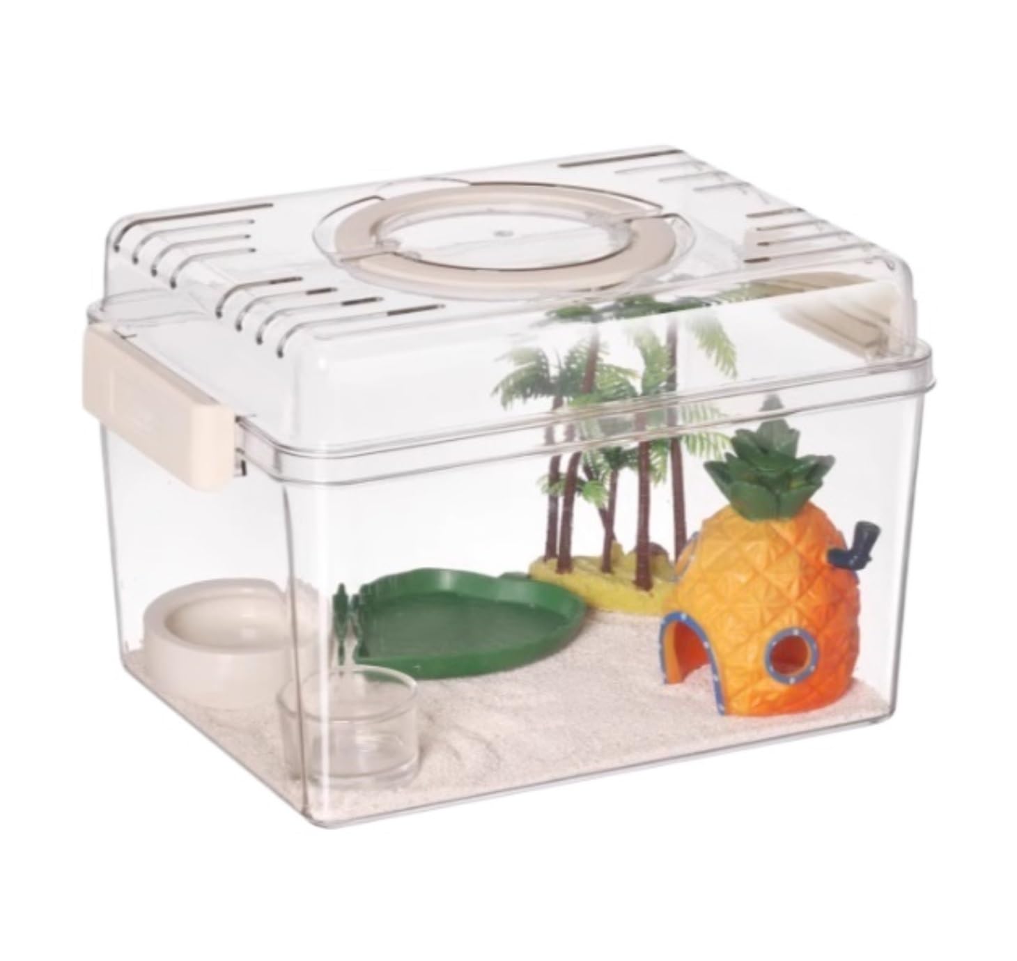 Hodowli Owadów Zestaw Do Terrarium Dla Gadów, Pudełko Hodowlane Węża, Ptasznika, Kraba Pustelnika Akcesoria(27x21x19cm)