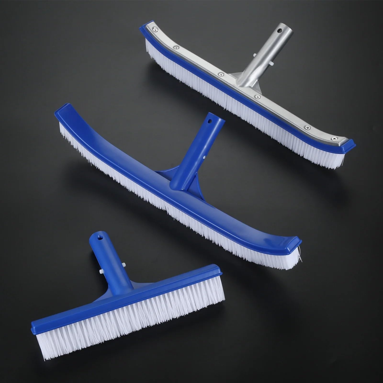 Besen Draußen 1 stück Schwimmbadbürste 10/18 Zoll Kunststofflegierung Kopf Reinigung Boden & Wand Außen-/Innensauna Pool(18 inch B)
