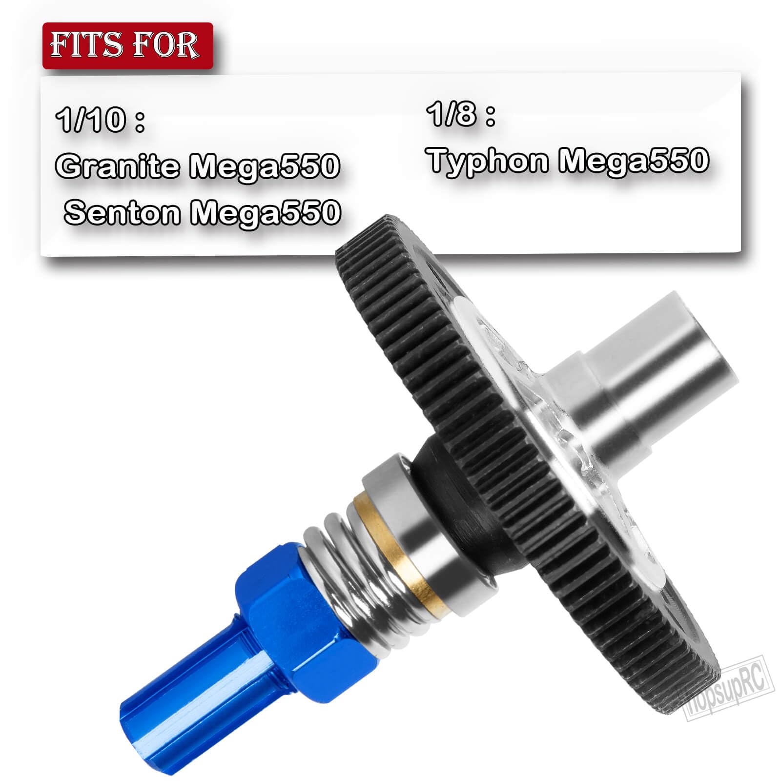 hopsupRC Metal Spur Gear Slipper Clutch 87T with 3.175mm(21T/23T/25T) Pinions Gear Set Upgrades Part for 1/10 Senton 4X4 550,Granite 4X4 550,1/8 Typhon 4X4 550,Navy Blue