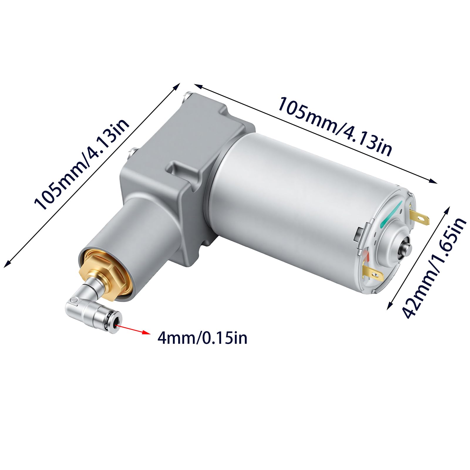 KIMISS Kompresor Powietrza do siedzeń Anodowany Aluminiowy Kompresor Powietrza z Złączem 4 Mm, Silnik DC Szczotkowy do Wywrotek, Pojazdów Górniczych, siedzeń Kierowcy RV