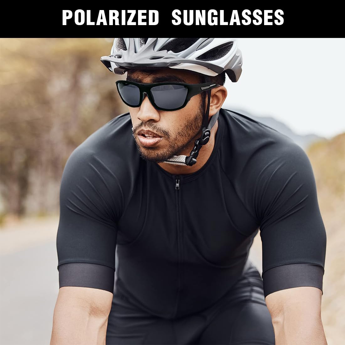 Sportowe okulary przeciwsłoneczne dla mężczyzn, polaryzacyjne okulary przeciwsłoneczne, sportowe okulary sportowe, do wędkowania, jazdy na rowerze, golfa, biegania, UV400, 2 szt