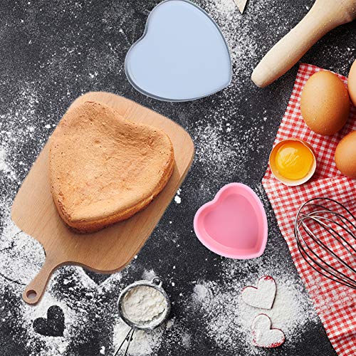 Rhoxshy Heart Shaped Cake Pans 3Pcs, Silicone Molds Heart Baking Pans, 5" 8" 10" Heart Cake Mold Non-Stick Cake Pan Set For Cheese Cake And Brownie Cake For Valentine's Day #TOP1