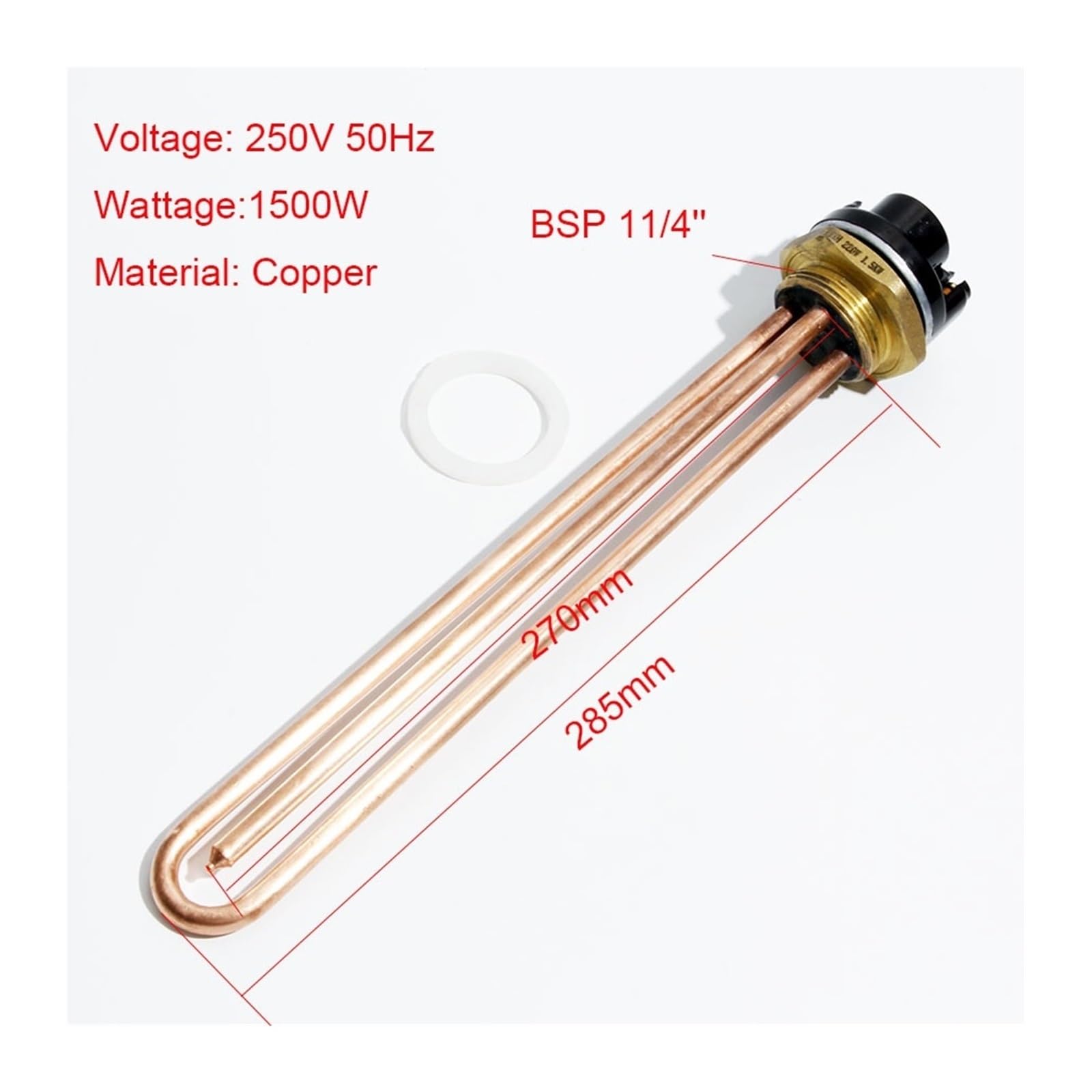 Tubo De Calefacción, Termostato For Calentador De Agua Eléctrico, Interruptor De Control De Temperatura BSP 1 1/4, 1500 W, 2500 W, 15 A(With Nut,2KW)