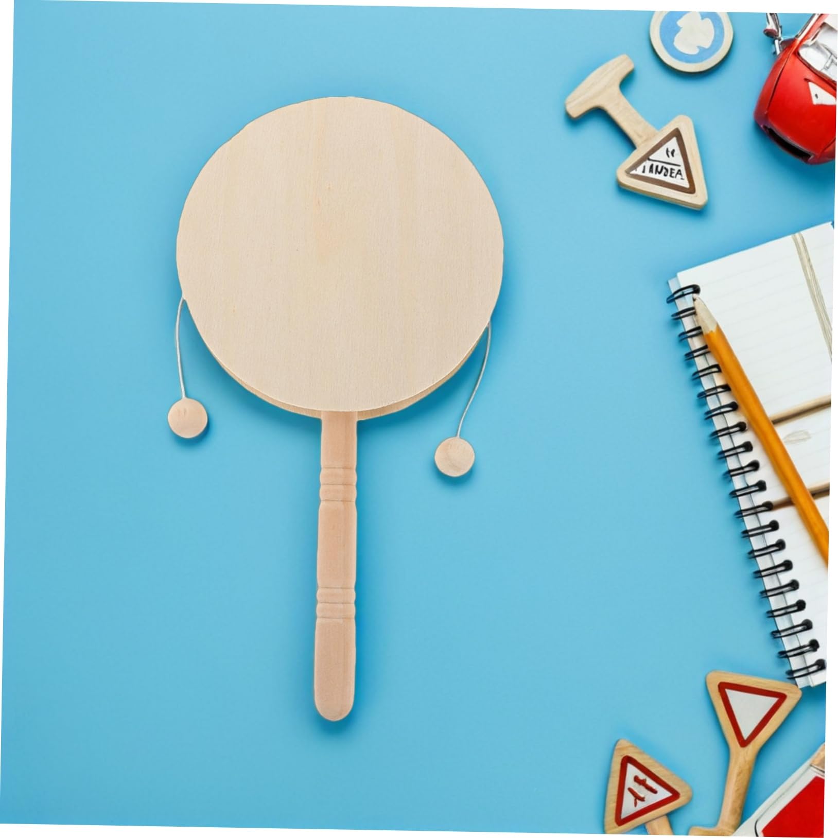 10stücke Junge Mädchen DIY Holz Rasseltrommel Rund Unbemalt Percussion Instrumente Zum Bemalen Musikalisches Kinderspielzeug Für Vorschule Kreatives Bastelprojekt