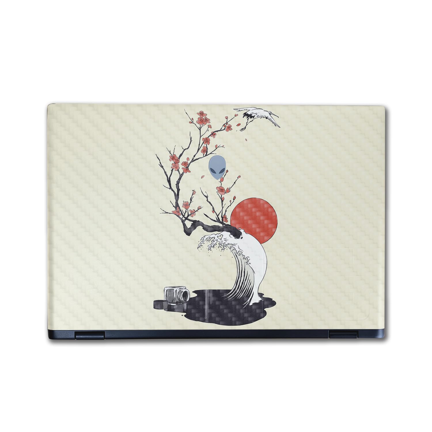 Carbon Fiber Laptop Skin Compatible with Alienware M16 R2 (2024) - Accident - Premium 3M Vinyl Protective Wrap Decal Cover - Easy to Apply | Crafted in The USA by MightySkins