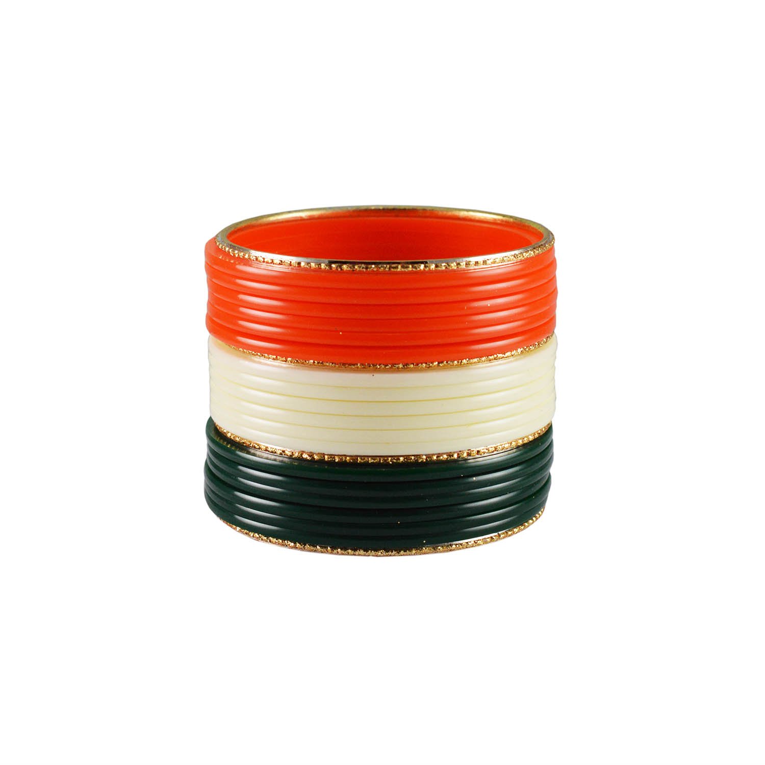 Designer Multi Plain Acrylic-Brass Tiranga Bangle from Vidhya Kangan Store