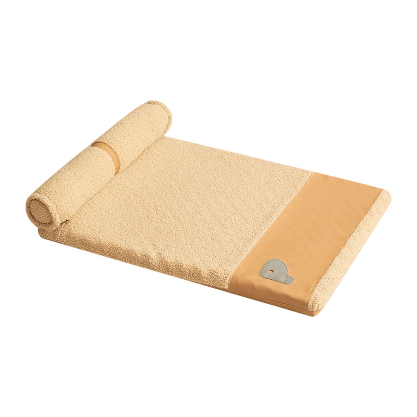 Coperta per Animali Domestici, Tappetino per Cuccia, Comodo, Multiuso, Caldo, Portatile, Lavabile, Cuscino per Gabbia per, Tappetino per, Giallo XL 75cmx55cm