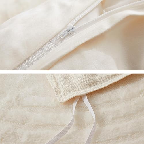 Miniatura 4 de Oli Anderson Juego de funda de edredón mullida, tamaño King, funda de edredón de felpa copetuda de 3 piezas, juego de ropa de cama ultrasuave y