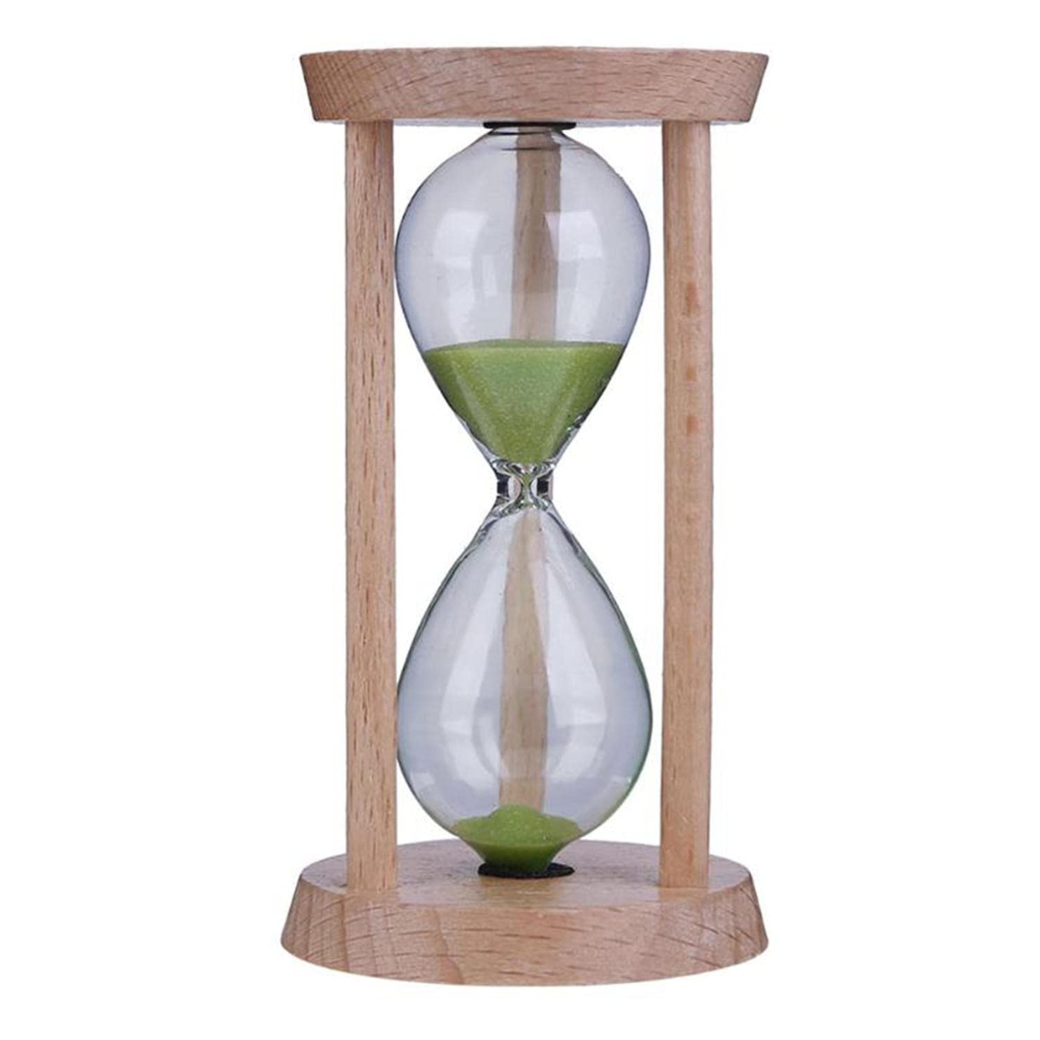 Sand Timer,Sandglass, 5 minut drewniana kwadratowa rama klepsydra klepsydra piasek zegar zegar 4 kolory świetny prezent dom/kawiarnia/biuro wystrój(Green)