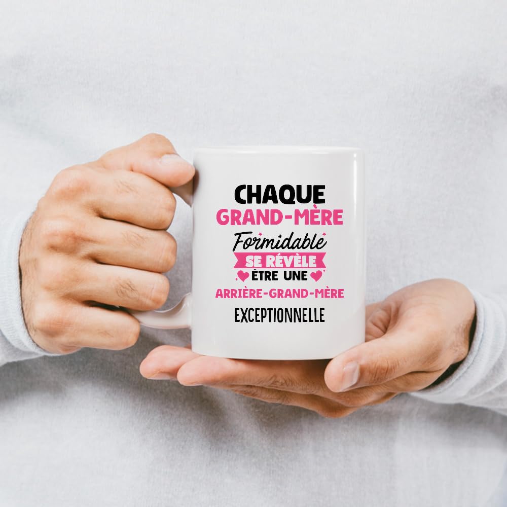 quotedazur Café-Croissant - Mug Mamie Personnalisé - Mamie Adorée - Cadeau Fête Des Grands-Mères - Vert/Céramique