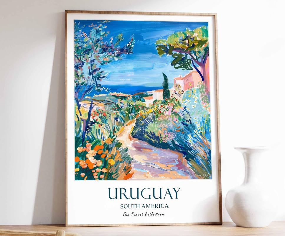 Art mural Uruguay sur toile canvas décoration tropicale luxe