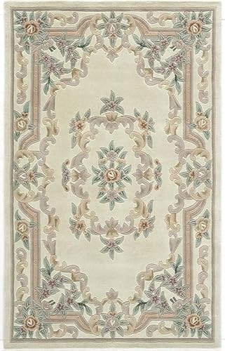 CARPET DARBAR New Handmade Premium Area Rug Aubusson Design, Luxury Wool Crafted Non- Slip Bedroom Rug, Dining Room, Hallway Entryway Carpet, Woolen for Accent (10x14)