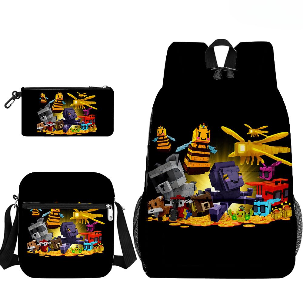 Hzsyc Unisex Kids C08 Kids Grow A Garden Backpack Shoulder Bag Pencil Case 3Pcs Set Boys Grow A Garden Casual Daypacks (,3Pcs)