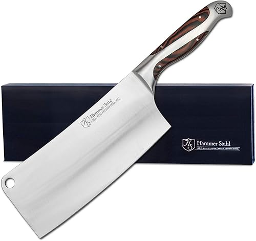Vista 13 de Hammer Stahl Cuchilla de verduras de 7 pulgadas, cuchillo de cortar profesional, acero forjado alemán de alto carbono, mango ergonómico de madera