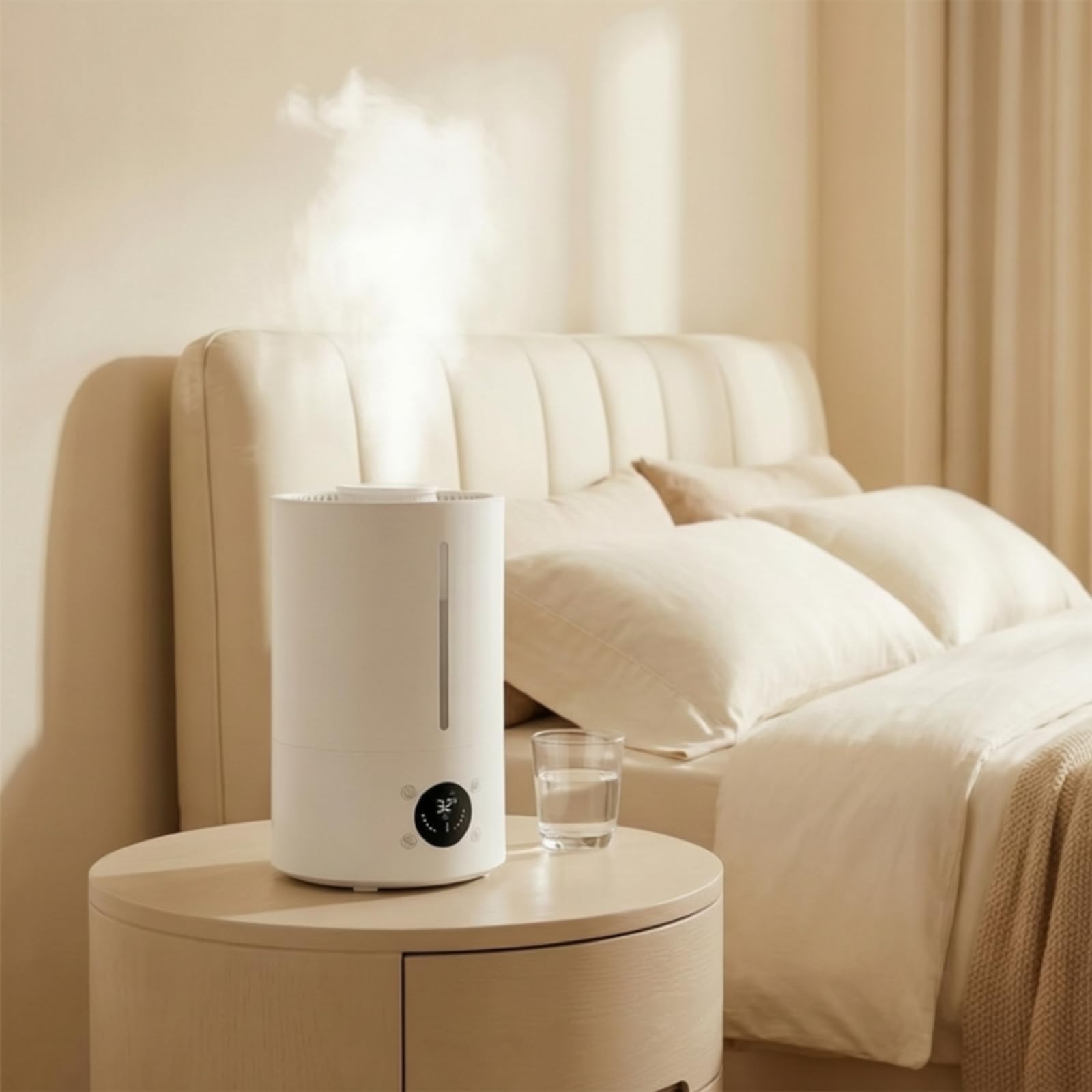 Umidificatore da Scrivania Umidificatore Diffusore Nebulizzatore Purificatore con Serbatoio 4 L Uscita Nebbia a 360 Gradi Display Timer Funzione Aroma Adatto a Ufficio Camera da Letto Tavolo