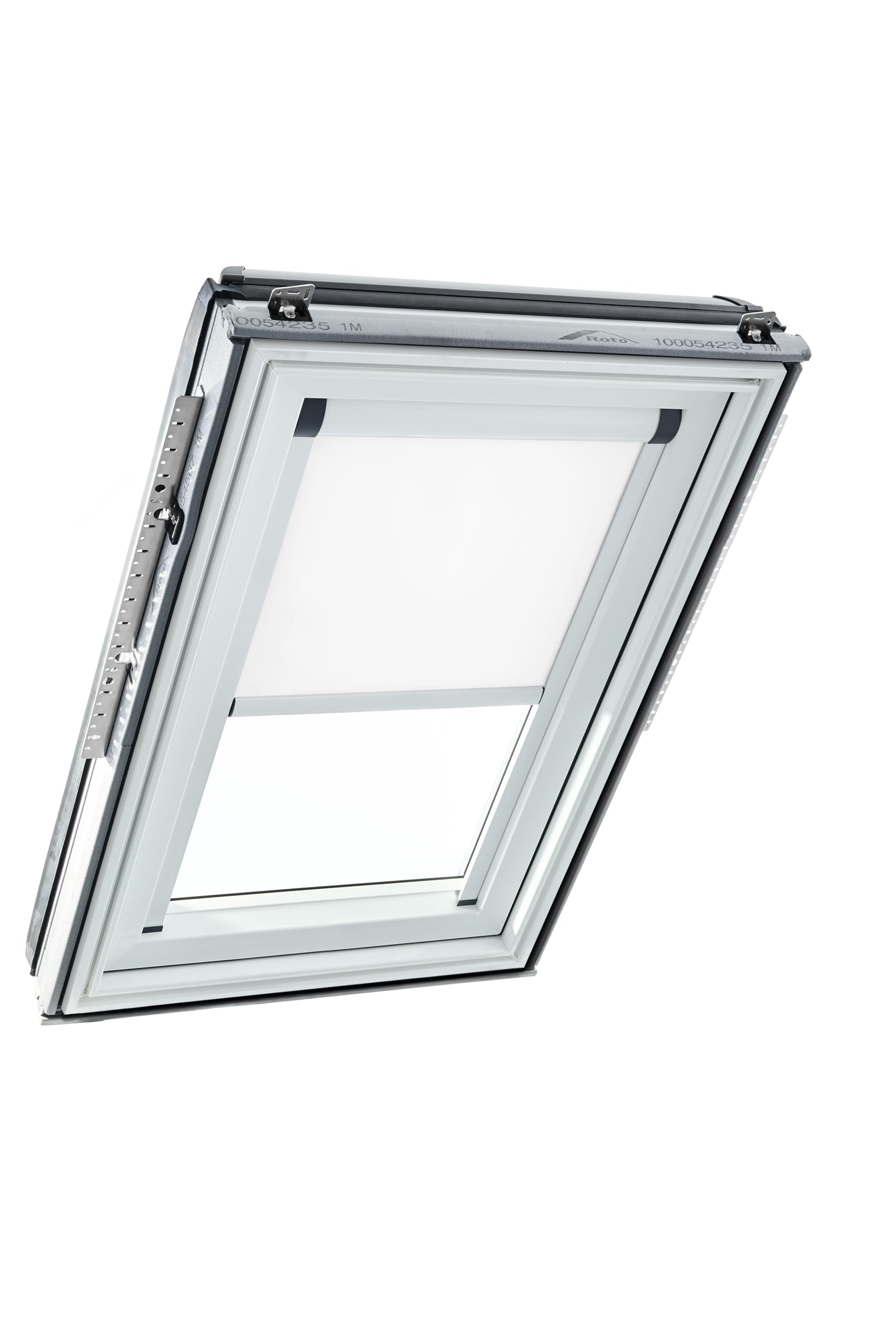 Roto Store Enrouleur occultant électrique ZRV - Occultant Presque Complet - Rail de Guidage Blanc - Série Designo R6/R8, i8 et Classique 64/84 - Taille 074/078 | 07/07 - Couleur du Tissu Blanc